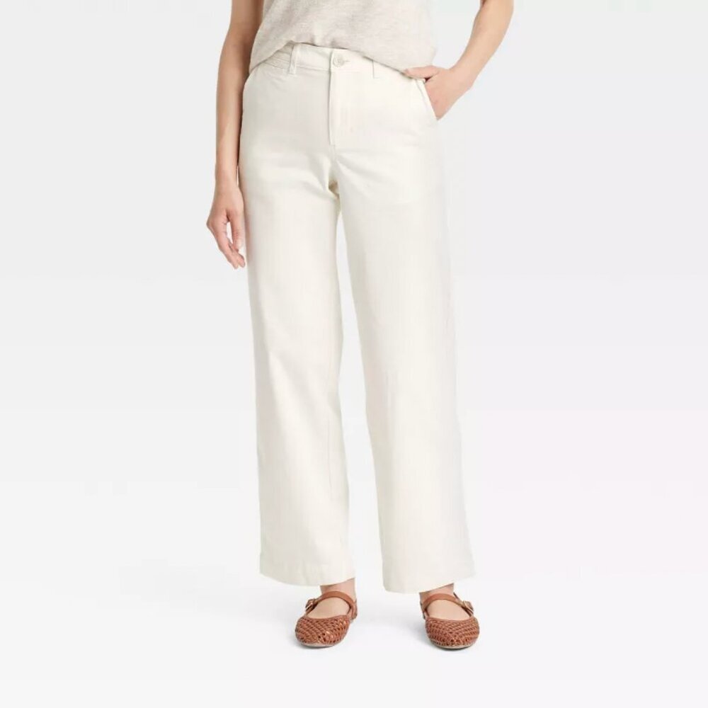 Women's Mid-Rise Straight Leg Relaxed Chino Pants - Universal Thread (NWT)